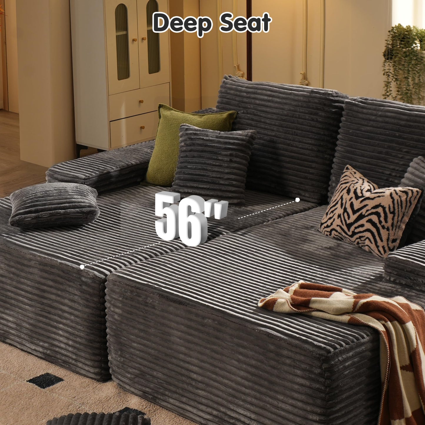 Boneless Sofa, Sleeper Couch, No Assembly Required | Left & Right Together