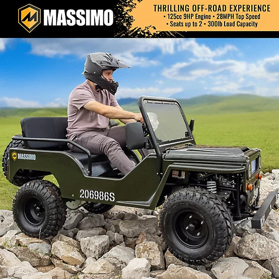 125cc Mini Jeep | Willys Edition | 3-Speed | Off Road | Gasoline Engine