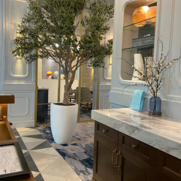 Artificial 98″ Olive Tree In Glossy White Ben Planter