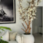 White Magnolia Tree in 30″ Glossy White Globe Planter