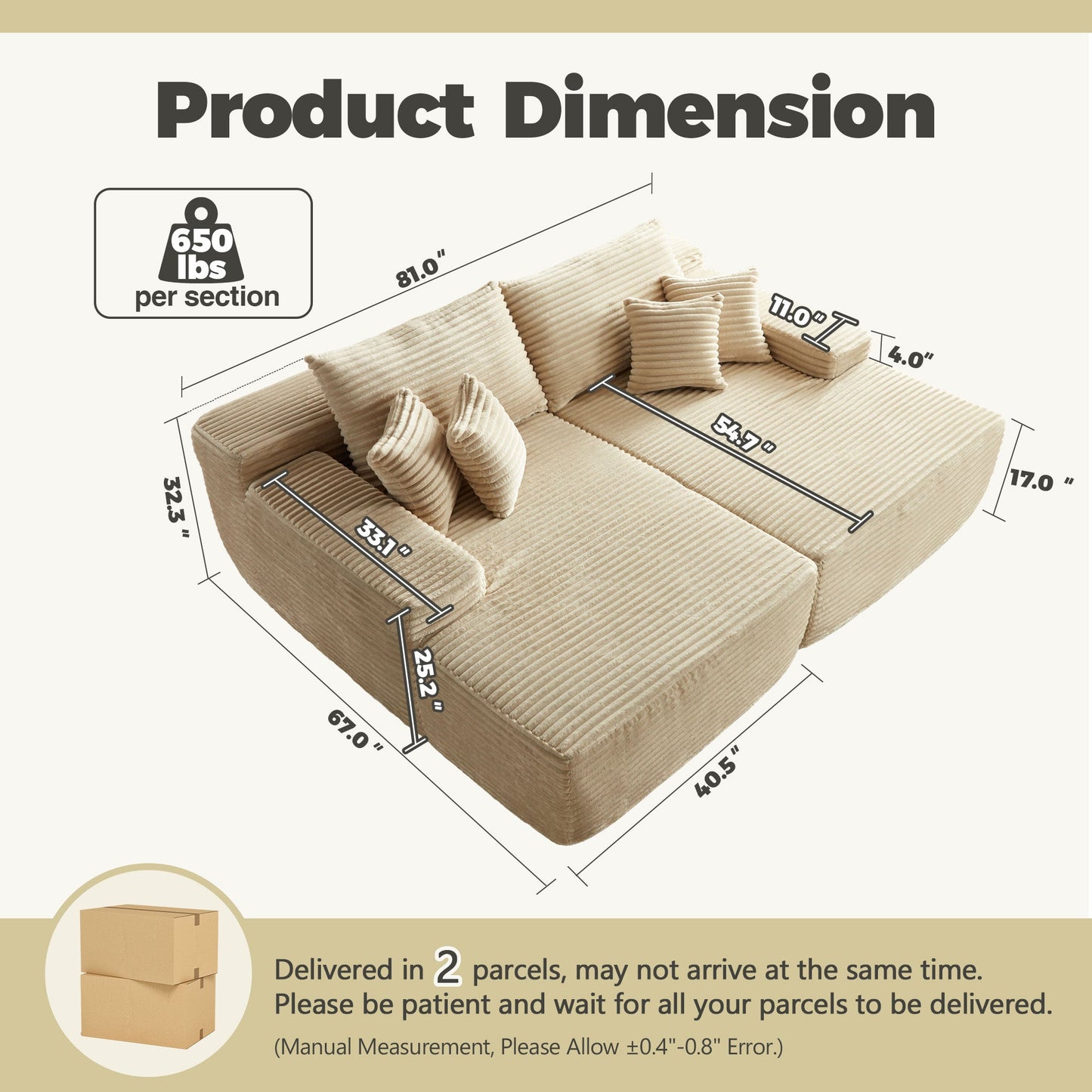 Boneless Sofa, Sleeper Couch, No Assembly Required | Left & Right Together