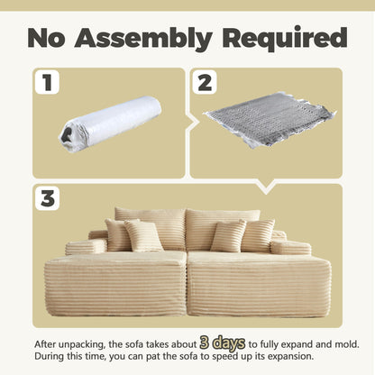 Boneless Sofa, Sleeper Couch, No Assembly Required | Left & Right Together