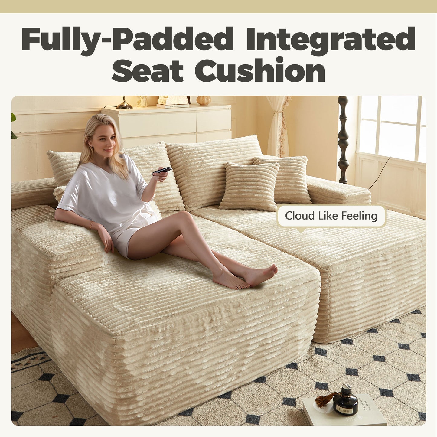 Boneless Sofa, Sleeper Couch, No Assembly Required | Left & Right Together