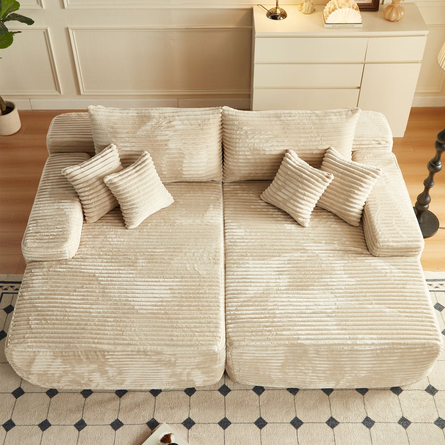 Boneless Sofa, Sleeper Couch, No Assembly Required | Left & Right Together