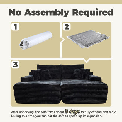 Boneless Sofa, Sleeper Couch, No Assembly Required | Left & Right Together