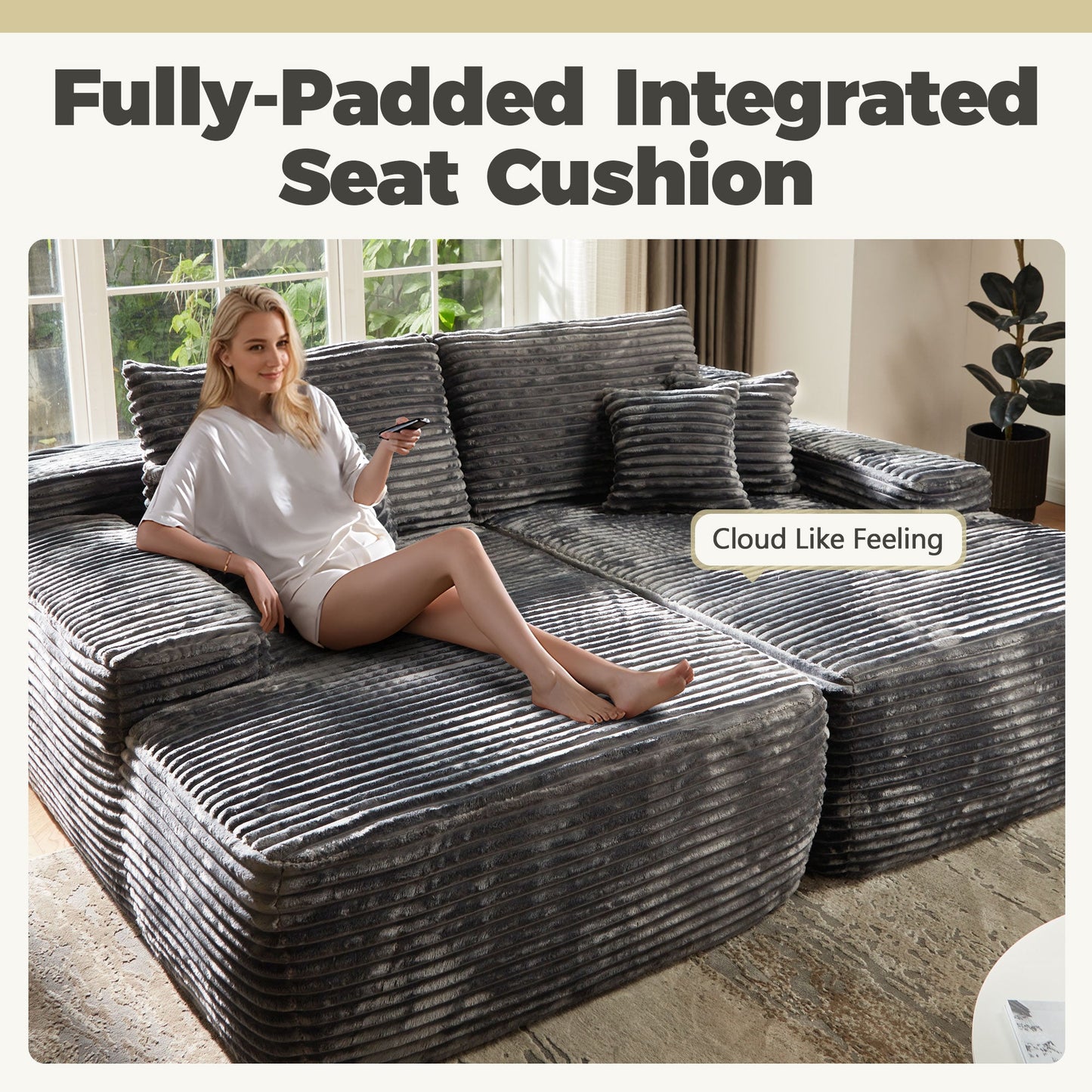 Boneless Sofa, Sleeper Couch, No Assembly Required | Left & Right Together