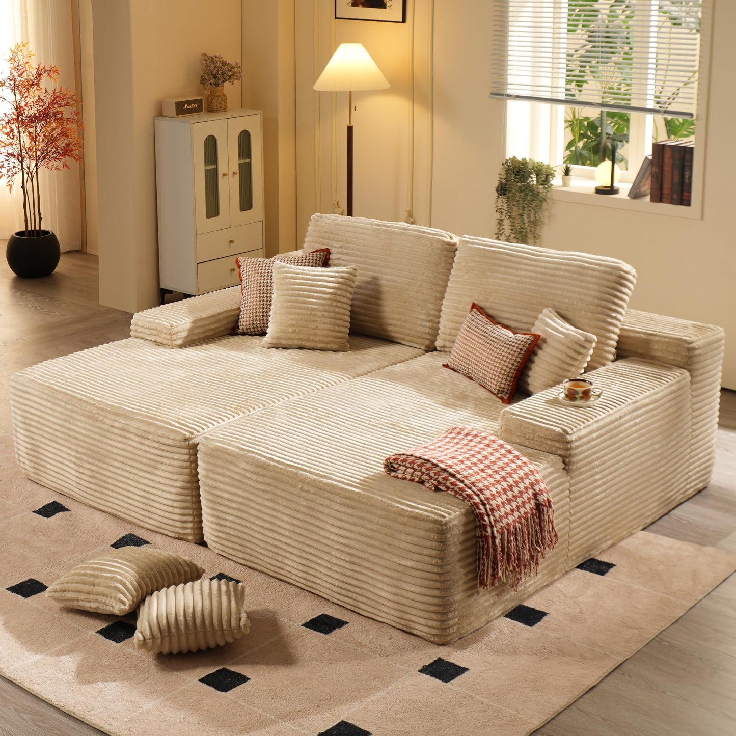 Boneless Sofa, Sleeper Couch, No Assembly Required | Left & Right Together