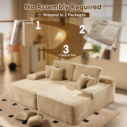 Boneless Sofa, Sleeper Couch, No Assembly Required | Left & Right Together