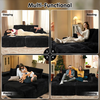 Boneless Sofa, Sleeper Couch, No Assembly Required | Left & Right Together