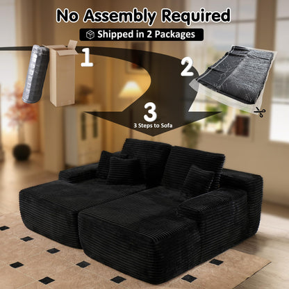 Boneless Sofa, Sleeper Couch, No Assembly Required | Left & Right Together