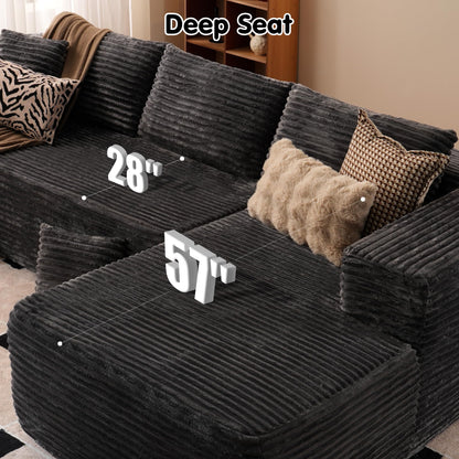 104" / 265CM L-Shape Modular Couch with Chaise, No Assembly Required