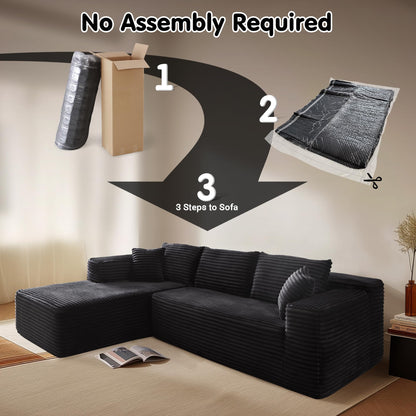 104" / 265CM L-Shape Modular Couch with Chaise, No Assembly Required