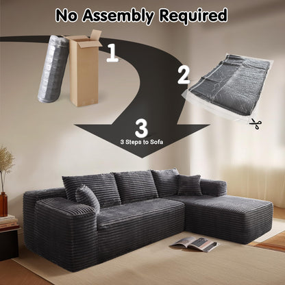 104" / 265CM L-Shape Modular Couch with Chaise, No Assembly Required