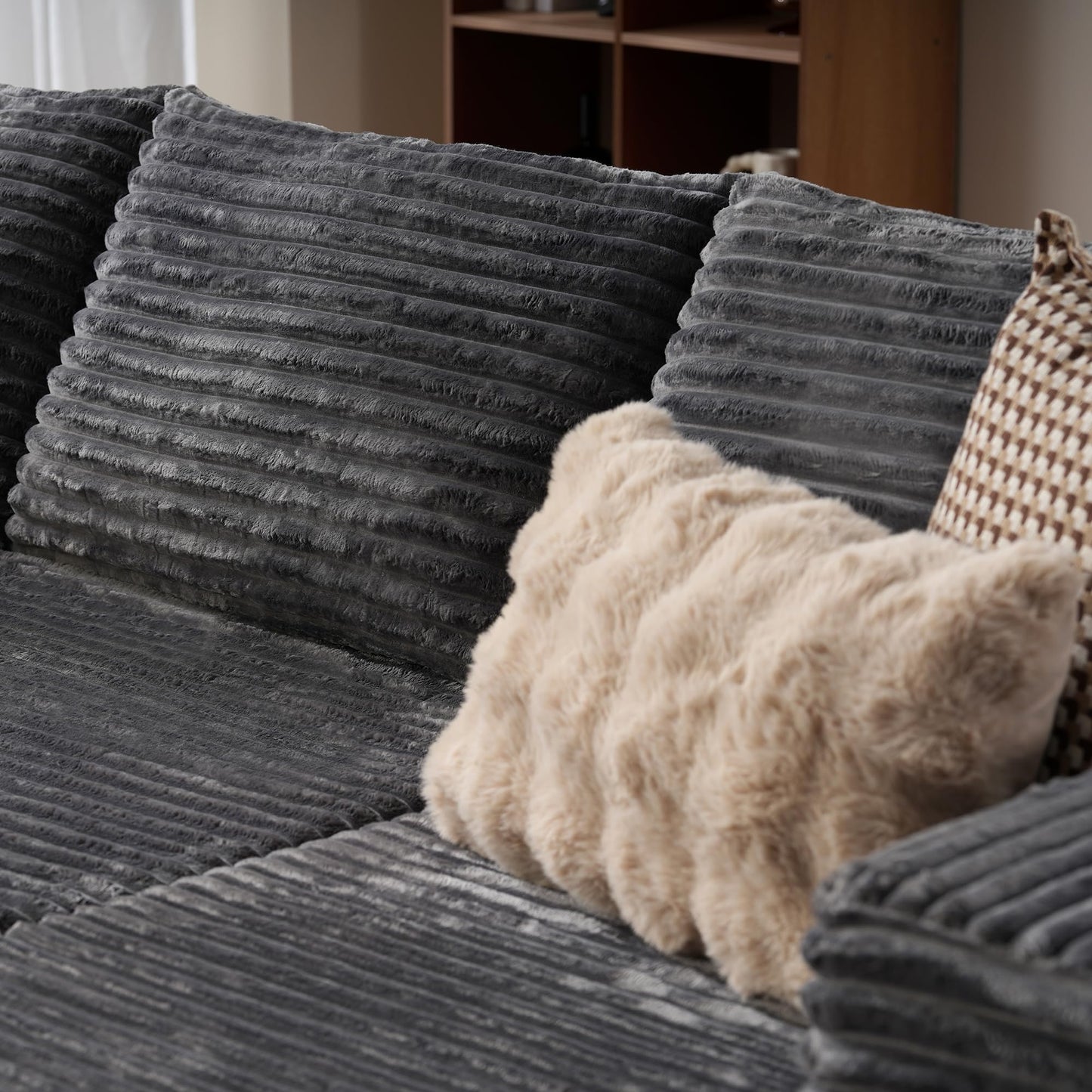 104" / 265CM L-Shape Modular Couch with Chaise, No Assembly Required