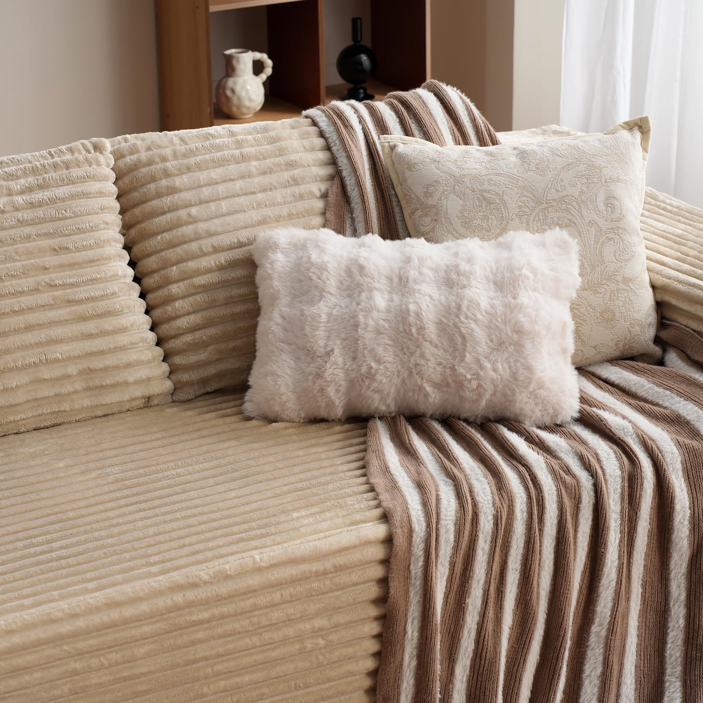 104" / 265CM L-Shape Modular Couch with Chaise, No Assembly Required